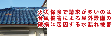 火災保険で請求が多いのはスノーダクトの凍結やゴミ詰りによる水漏れ被害